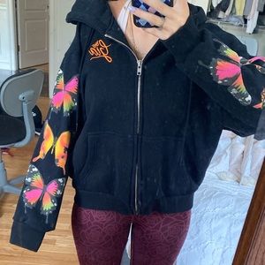 I am Gia butterfly hoodie zip up